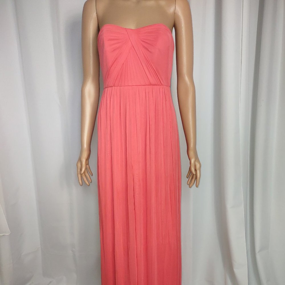 Davids Bridal  guava strapless bridesmaids dress size 2